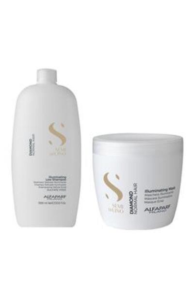 Alfaparf Milano Pachet Stralucire pentru Par Normal Semi Di Lino Diamond Illu...