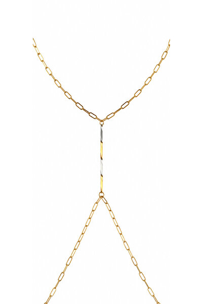 JİMNY JEWELRY Curva Çelik Vücut Zinciri Kolyesi