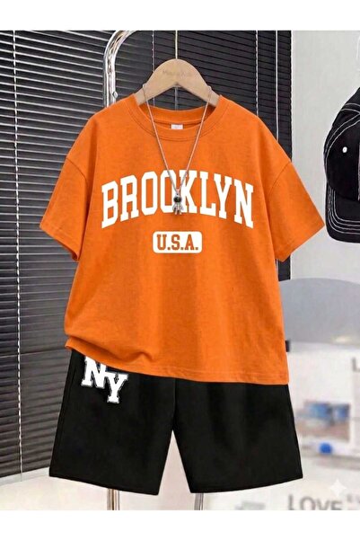 NC Nicee Clothes Summer Children's T-Shirt Shorts Unisex (Brooklyn Usa White ...