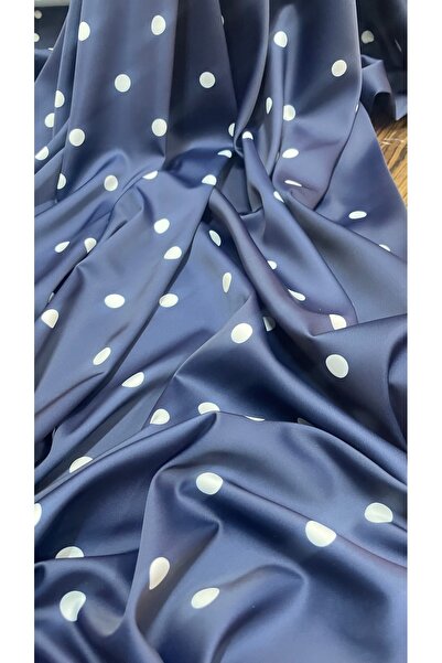 LUSSAMODA Silk Floch Satin Shiny Draped Polka Dot Fabric Special Design Dress...