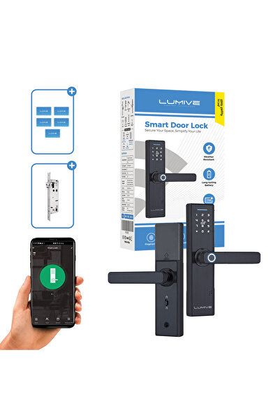 LUMIVE قفل باب ذكي جارديان G1 |   قفل ببصمة الإصبع مع واي فاي |   دخول بدون م...