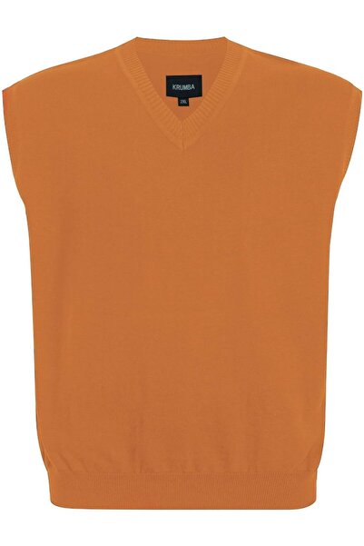Krumba Men's Oversized Sweater Vest: Plus Size Large Top Neck V Cotton Sweater