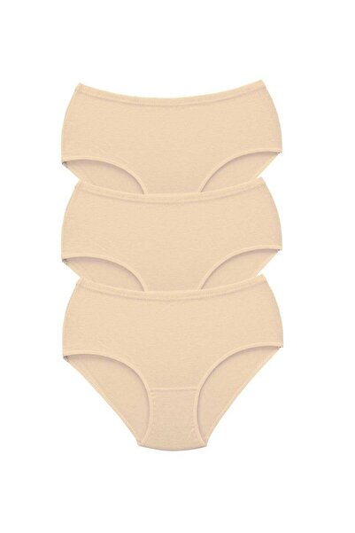 Royaleks 3 Pieces Tutku Women's High Waist Bato Thick Rubber Panties Skin