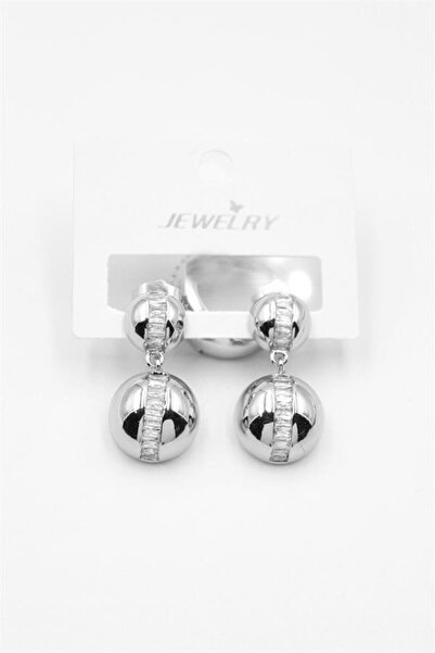 atastore2017 Baguette Jewelled Earrings - Silver
