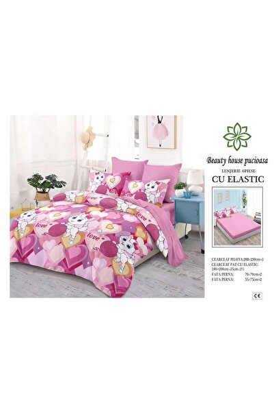 Pucioasa Lenjerie de pat finet 6 piese cu elastic 180×200