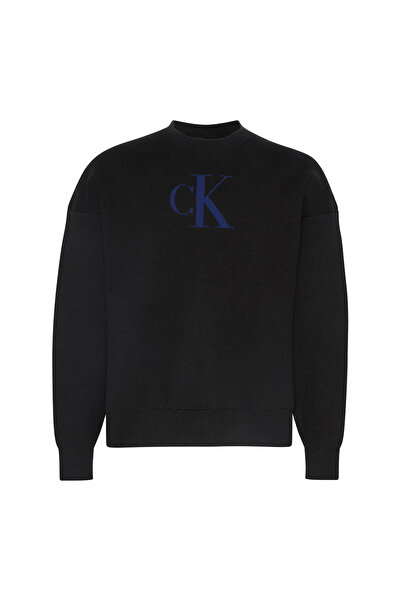 Calvin Klein Pulover tricotat pentru bărbați: Amestec de bumbac, logo monogra...