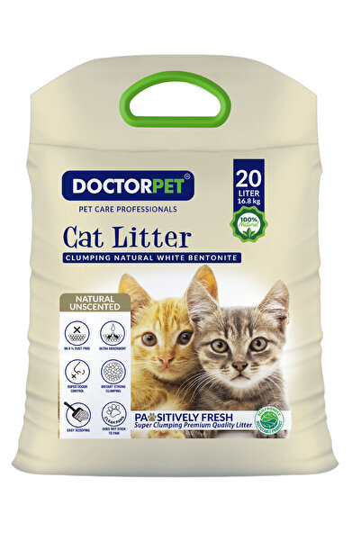 Doctor Pet فضلات القطط غير المعطرة 20 لتر - جودة ممتازة، 100% بنتونيت طبيعي م...