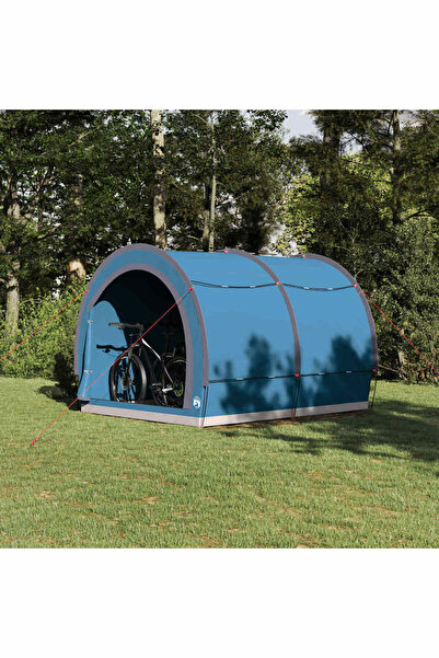vidaxl Cort pentru depozitare biciclete albastru 256 x 222 x 182 cm