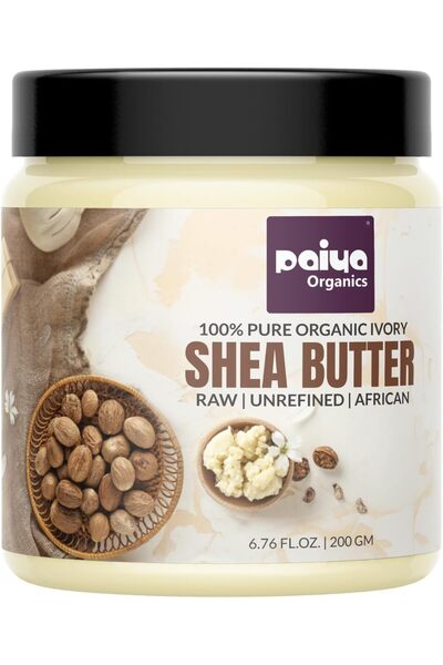 Paiya Organics Raw Unrefined Organic Shea Butter, 200gm | For Skin, Face, Hai...