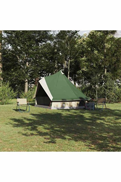 vidaxl Cort Tipi cu acoperis Verde 400 x 346 x 250 cm tafta