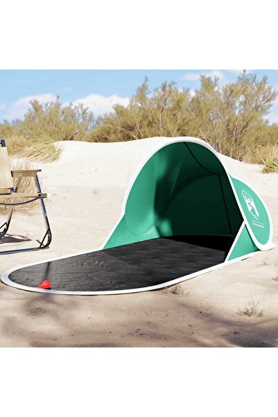 vidaxl Cort de plaja pop-up, verde marin, impermeabil
