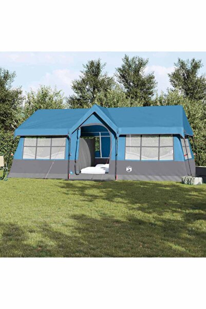 vidaxl Cort de Familie cu acoperis Albastru si Gri 622 x 295 x 238 cm