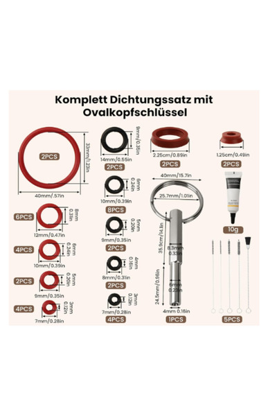 Choice5 Set D O-Ring Set W/Oval Head Key Tool Big KIT for J-ura Capresso/Impr...