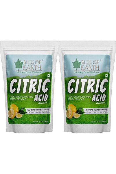 bliss of earth Citric Acid Powder Food Grade, 2x113g | 100% Pure & Natural An...
