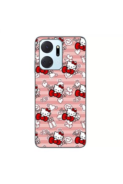OEM Husa compatibila cu Honor X7a Silicon Gel Tpu Model Hello Kitty Roz Pattern