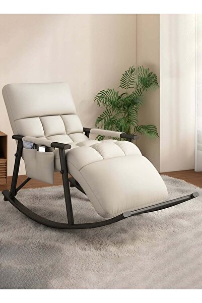M SMART Adjustable Rocking Chair with Reclining Backrest, Footrest & Side Poc...