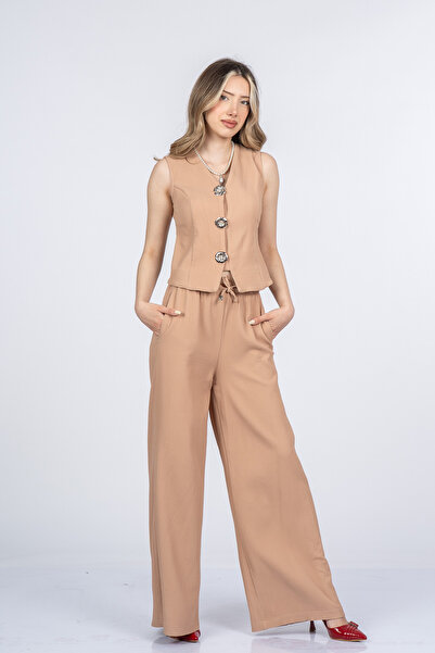 MissVina Aura Corduroy Vest Pants Women's Set 1303