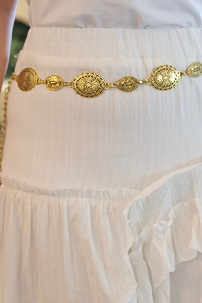 YENGEÇ Gold Etnik Desen Bel Kemer