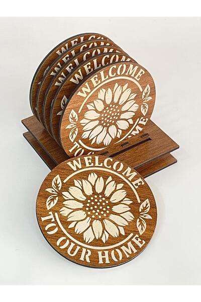 ecce reklam ürünleri eccereklam.com 6-Piece Mdf Coasters Decorative Ecceca1043