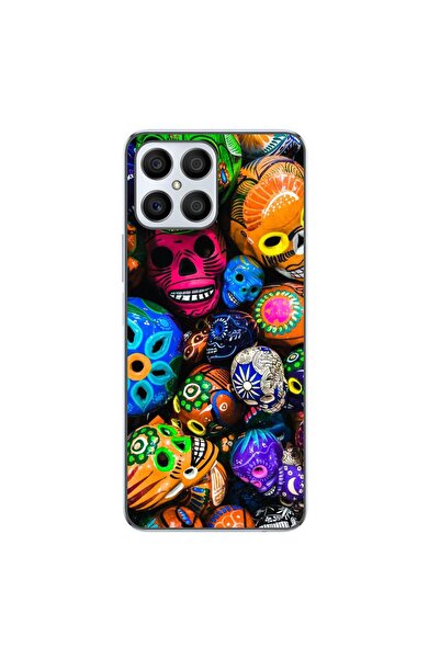 OEM Husa compatibila cu Honor X8 Silicon Gel Tpu Model Halloween Cranii Colorate