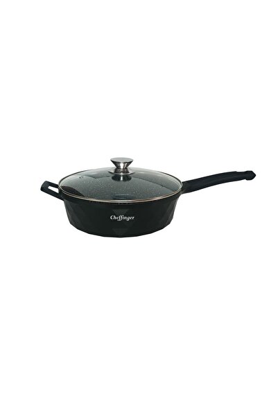 cheffinger Αντικολλητικό Τηγάνι Γκριλιέρα 28cm με Καπάκι με Μαρμάρινη Επίστρω...