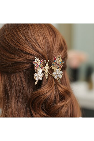 Shiklik Agrafă de păr cu design fluture pentru femei, accesoriu de păr elegan...