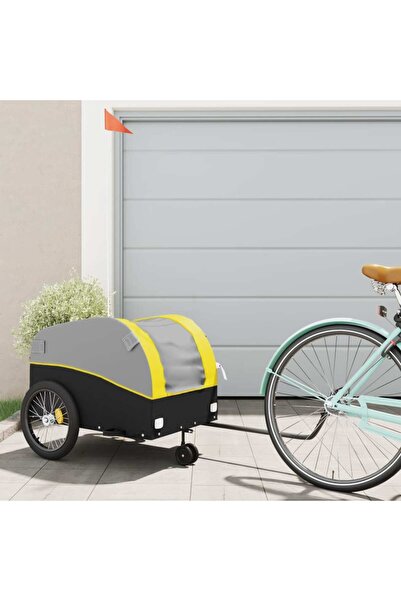 vidaxl Remorcă pentru biciclete, negru și galben, 45 kg, fier