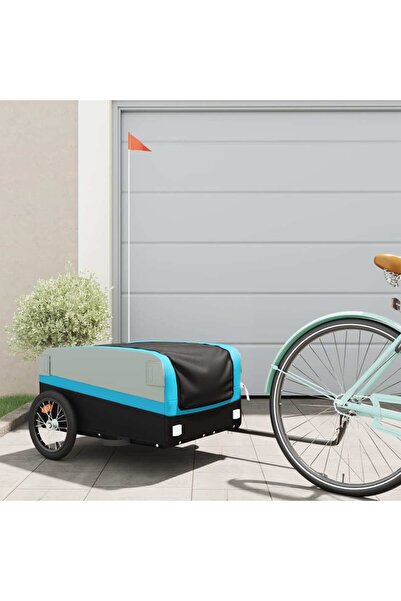 vidaxl Remorcă pentru biciclete, negru și albastru, 45 kg, fier