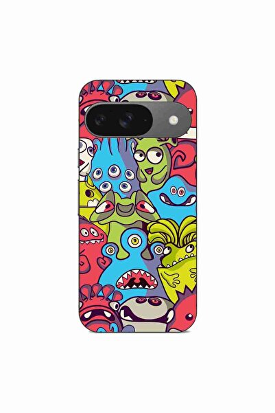 OEM Husa compatibila cu Google Pixel 9 Silicon Gel Tpu Model Squishi Monsters