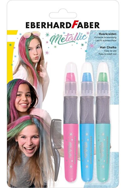 Eberhard Faber SET DE CREIOANE METALICE PENTRU COLORAREA PĂRULUI + PIEPTENE