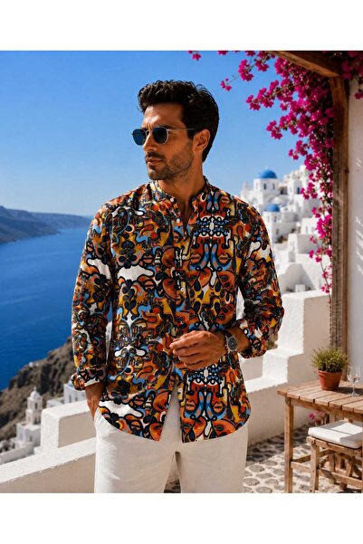 ANATOLIATEKSTILE Men's Shirt in 100% Italian Linen, Premium Luxury Fit Relaxe...