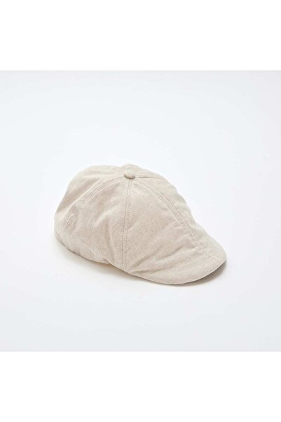 KIABI Cotton and Linen Newsboy Cap BEIGE