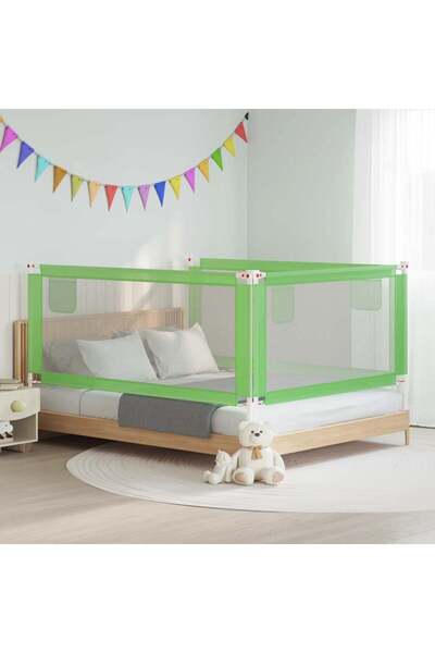 vidaxl Balustradă de protecție pat copii, verde, 190x25 cm, textil