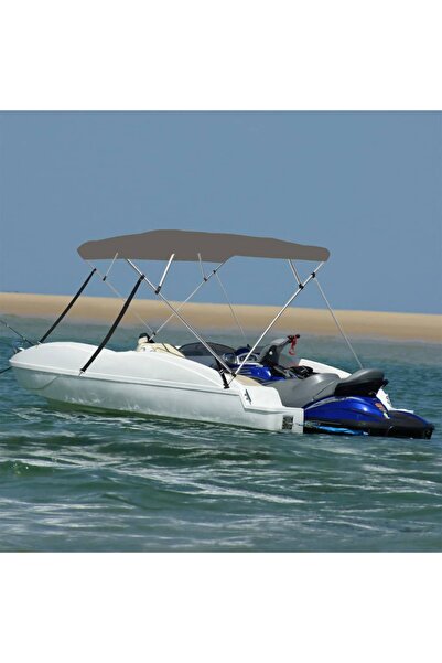 vidaxl Parasolar barcă Bimini cu 4 arcuri, gri, 243x244x137 cm
