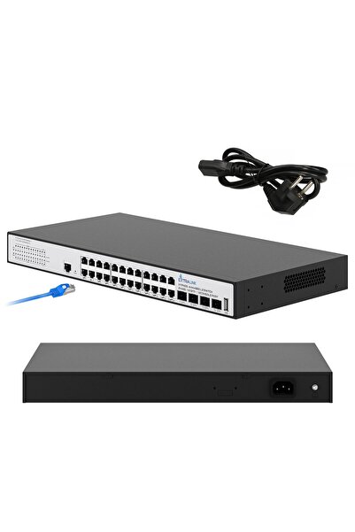 Extralink Hypnos |   Comutator |   24x RJ45 1000Mb/s, 4x SFP+, L3, gestionat