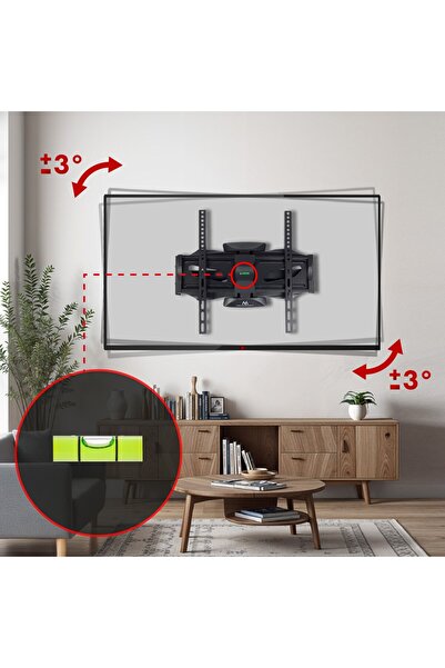 Maclean Suport TV MC-781 177,8 cm (70 inchi) Negru