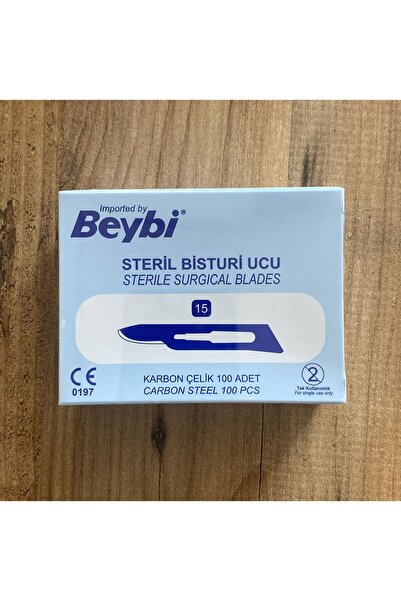 Beybi OPERASYON KESİM UCU NO: 15 (steril) (100 ADET) PASLANMAZ ÇELİK