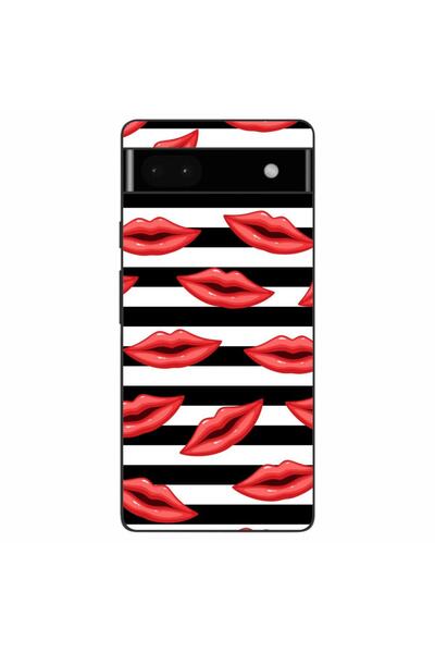 OEM Husa compatibila cu Google Pixel 6A Silicon Gel Tpu Model Striped Kisses