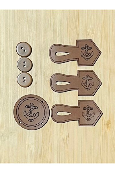 Öztürk Tuhafiye Set de nasturi pentru vesta Efe. 1 emblemă din piele, 3 insig...