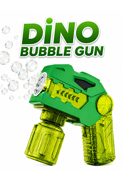 a v d a Dinozor Pilli Bubble Gun Işıklı Otomatik Baloncuk Köpük Tabancası