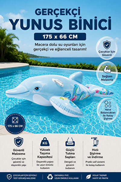 cayenna Çocuklar İçin Şişme Binici Havuz Oyuncağı Model Seçenekli Timsah Yunu...