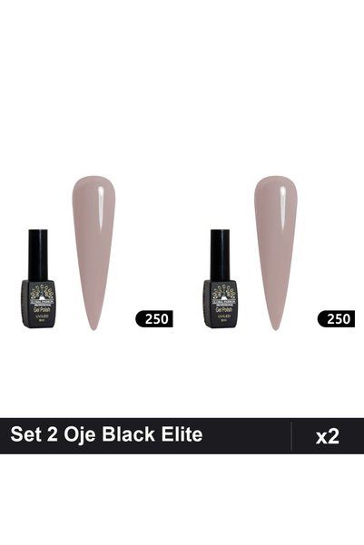 global fashion Set 2 Oje Semipermanente Black Elite 8ml, Manichiura UV/LED,