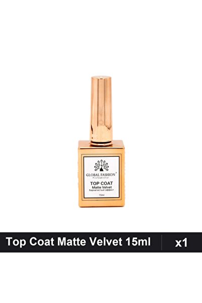 global fashion Top Coat Matte Velvet 15ml, Finisaj Mat, Fără Strat Dispersie