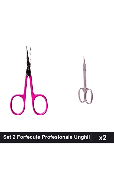 One Group Set 2 Forfecuțe Profesionale Unghii, Cuticule și Clești, Argintie