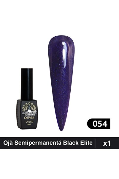 global fashion Ojă Semipermanentă Black Elite 8ml, Nuanță 054, Manichiură UV/LED