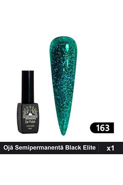 global fashion Ojă Semipermanentă Black Elite 8ml, Manichiură UV/LED,