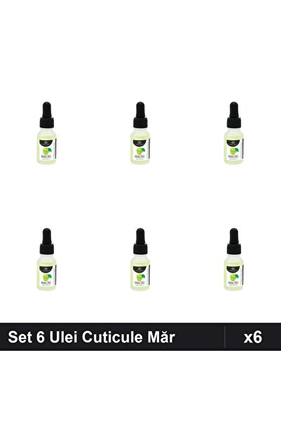 global fashion Set 6 Ulei Cuticule cu Pipeta Aroma Măr 15ml, Îngrijire Unghii...