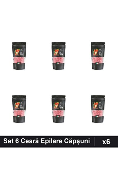global fashion Set 6 Ceară Epilare Film Wax 100g Căpșuni, Epilat Eficient Pro...
