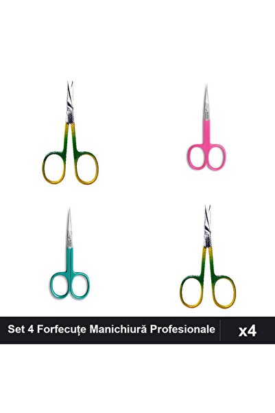 One Group Set 4 Forfecuțe Manichiură Profesionale, Cuticule + Unghieră Clește...