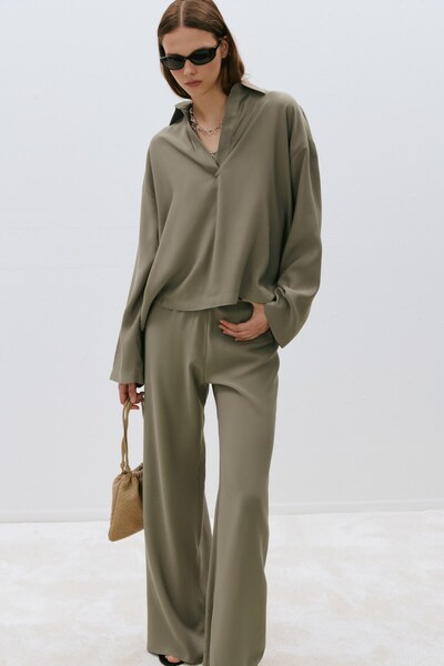 Suud Collection Haki Alessa Tensel Pantolon